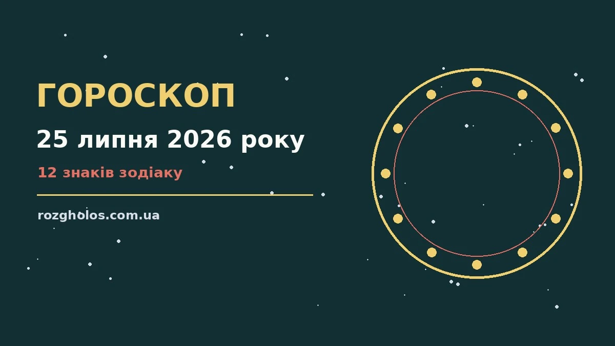 Гороскоп на 25 липня 2026 року на тлі ранкового планувальника з нотатками