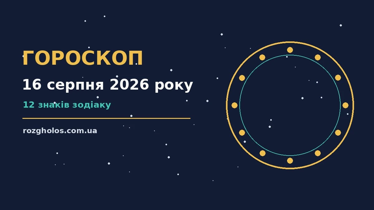 Щоденний гороскоп на 16 серпня 2026 року: фінанси, стосунки та корисні звички для кожного знака Зодіаку
