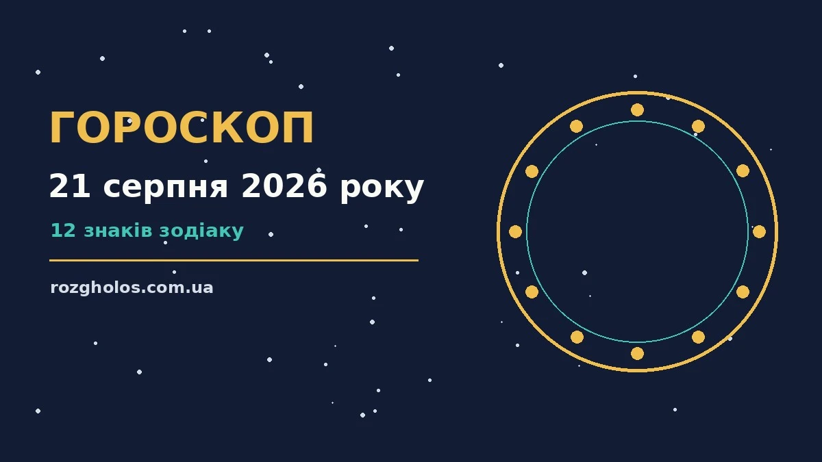 Зоряне небо над містом у теплих блакитно-золотистих тонах як символ вечірнього гороскопу на 21 серпня 2026 року