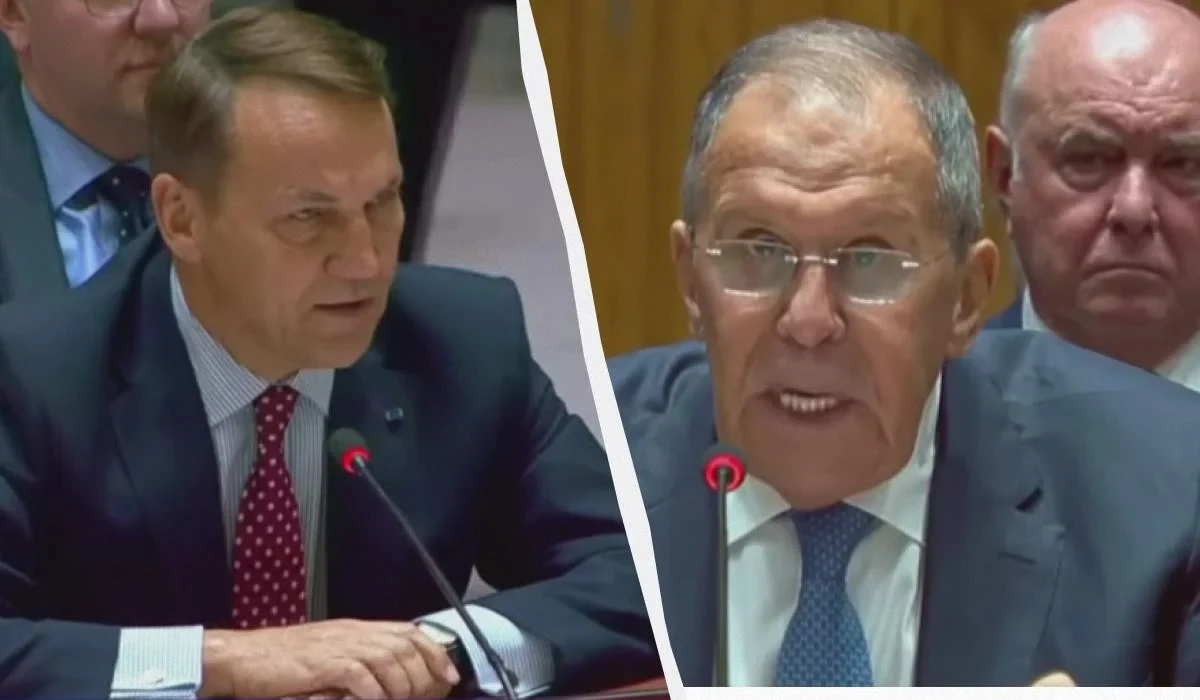 Радослав Сікорський під час виступу в межах Генеральної Асамблеї ООН у Нью-Йорку
