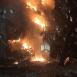 Пожежа в дев'ятиповерховому будинку та наслідки удару по ТЕЦ-4 у Києві ввечері 13 жовтня 2026 року