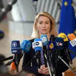 Кая Каллас під час засідання Ради ЄС із закордонних справ у Люксембурзі