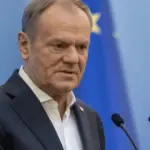 Прем'єр-міністр Польщі Дональд Туск на брифінгу у Брюсселі